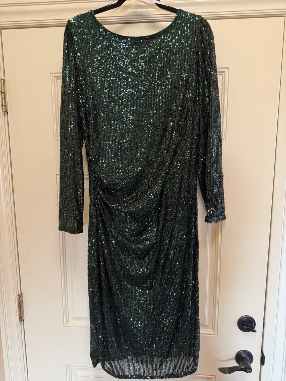 Nanette Lepore Emerald Green Sequin Long-Sleeve Dress